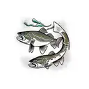 brown trout tattoo design idea