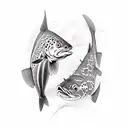 brown trout tattoo design idea