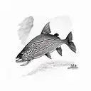 brown trout tattoo design idea