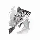 brown trout tattoo design idea