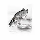 brown trout tattoo design idea