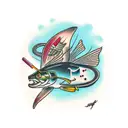 fly fishing tattoo design idea