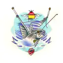 fly fishing tattoo design idea