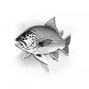 brown trout tattoo design idea