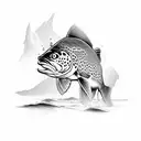 brown trout tattoo design idea
