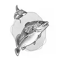 brown trout tattoo design idea