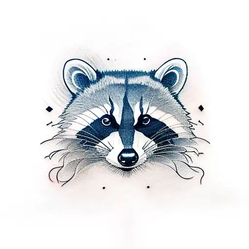 racoon with uzi tattoo design idea