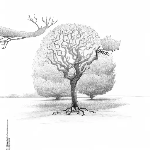 A leafless tree whit a boy sitting and reading a book tattoo design idea