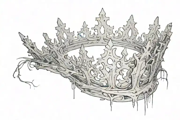 three rotting kings crown tattoo design idea