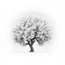 Apple tree leaning with wood support tattoo design idea