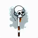 ghost with gun smoking cigarettes  tattoo design idea