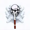 ghost with gun smoking cigarettes  tattoo design idea
