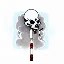 ghost with gun smoking cigarettes  tattoo design idea