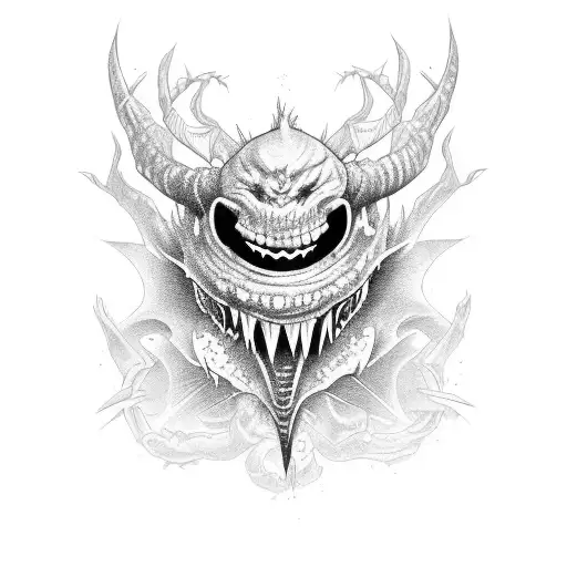 ugly monster tattoo design idea