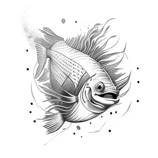ugly monster fish tattoo design idea