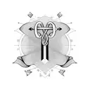 mental health ribbon around cross  tattoo design idea