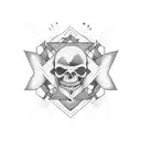 mental health ribbon around cross  tattoo design idea