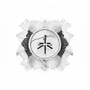 mental health ribbon around cross  tattoo design idea