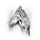 prayer hands tattoo design idea