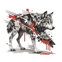 wounded wolf tattoo design idea