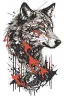 wounded strong wolf tattoo design idea