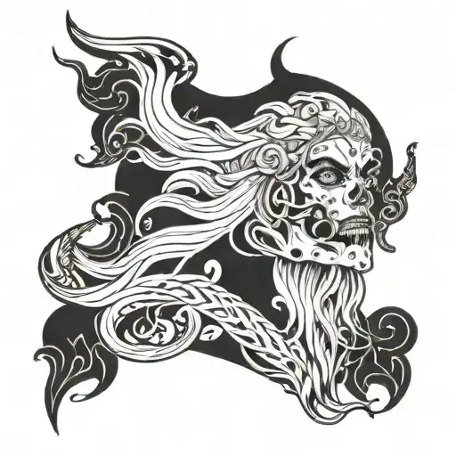 hel nordic godess of death tattoo design idea