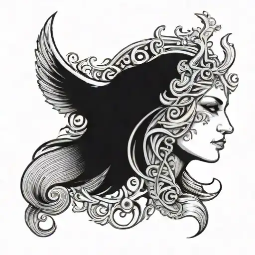 hel nordic godess tattoo design idea