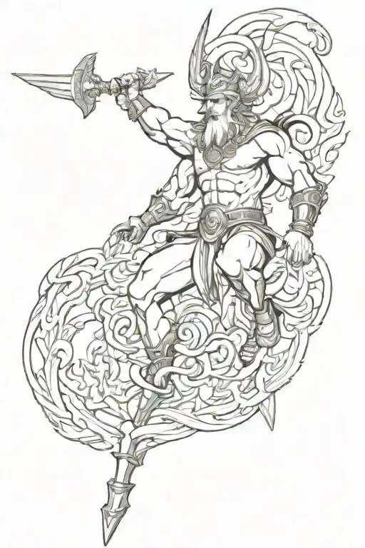 war of gods Olympus tattoo design idea