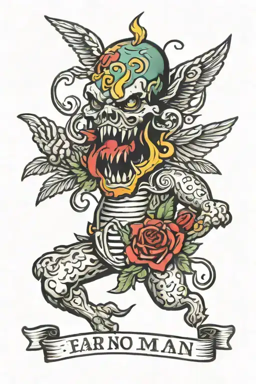 fear no man tattoo design idea