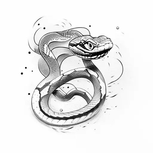 snake and cannon tattoo design idea