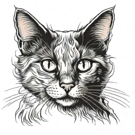 Casper the friendly ghost cat tattoo design idea