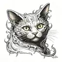 Casper the friendly ghost cat tattoo design idea