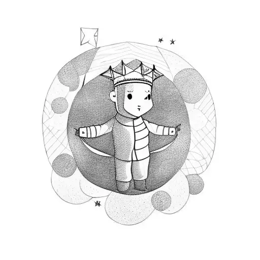 little prince on top of the tree tattoo design idea