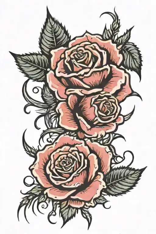 Roses thorns and nails tattoo design idea