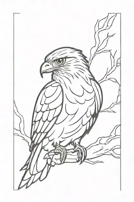 Hawk tattoo design idea