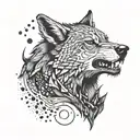 wolf biting world  tattoo design idea