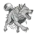 wolf biting world  tattoo design idea