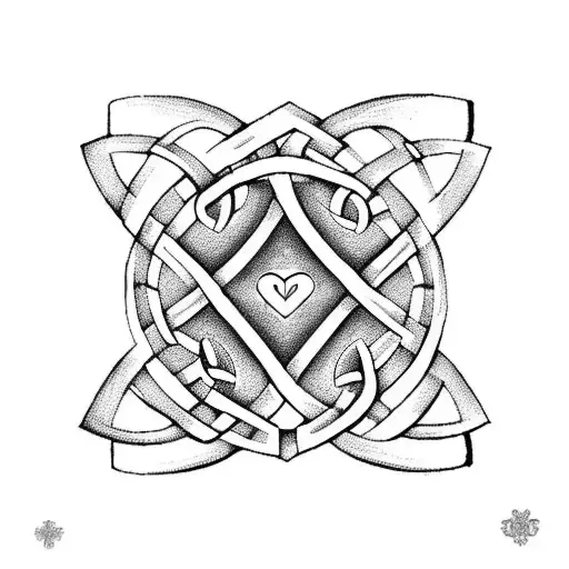 celtic knot with heart tattoo design idea