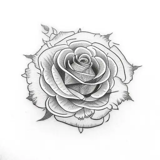 Gothic rose tattoo design idea