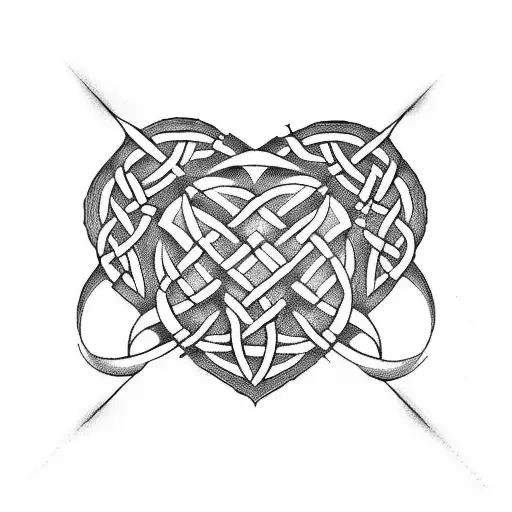 celtic knot with heart tattoo design idea