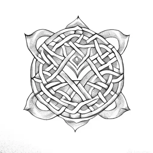 celtic knot with heart tattoo design idea