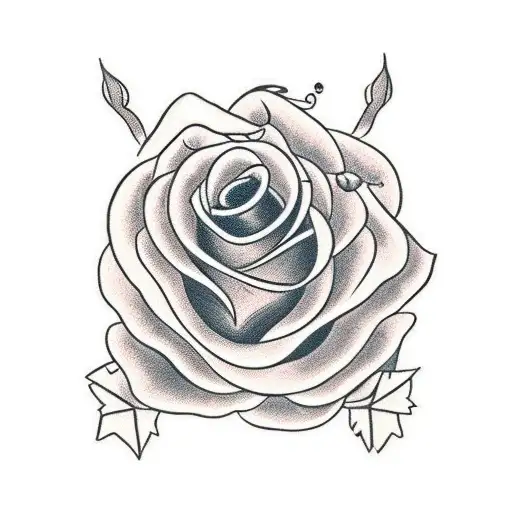 Gothic rose tattoo design idea