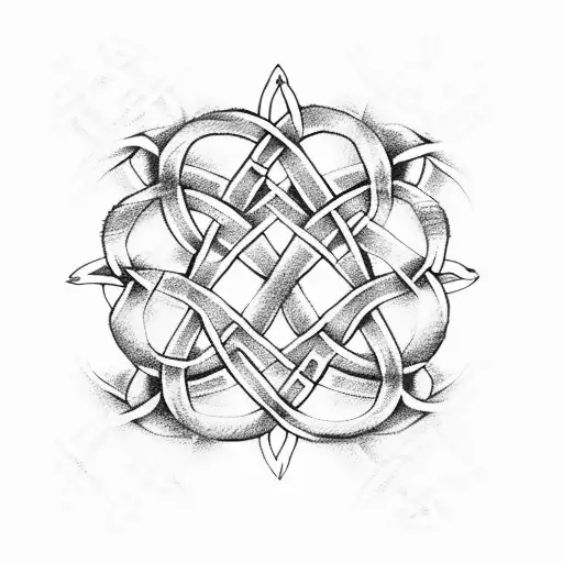 Celtic knot Roses tattoo design idea