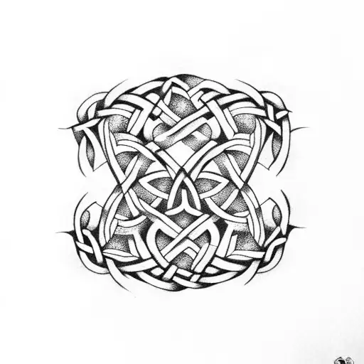 celtic knot with heart tattoo design idea