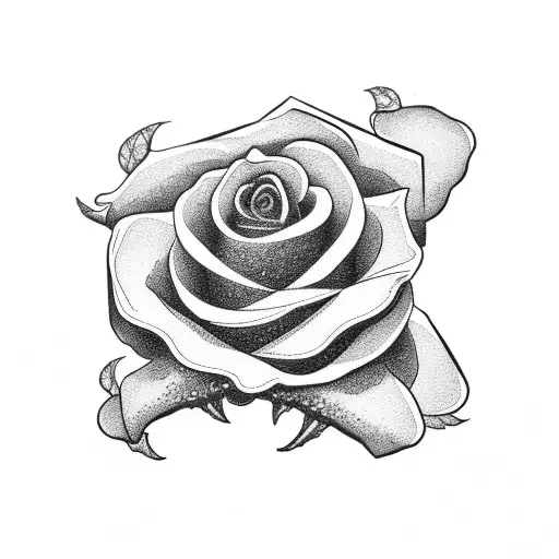 gothic rose tattoo design idea