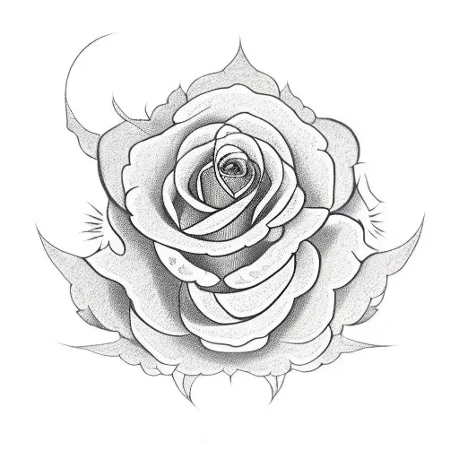 Gothic rose tattoo design idea