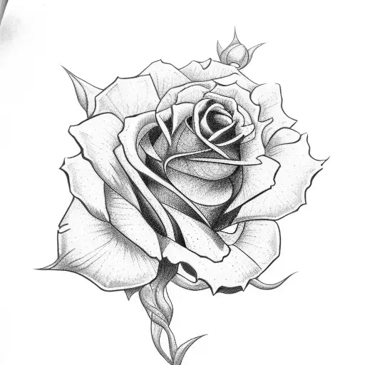 gothic rose tattoo design idea