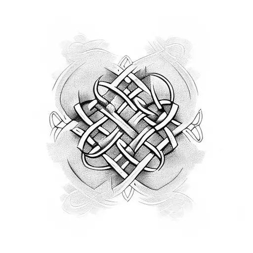 celtic knot with heart tattoo design idea