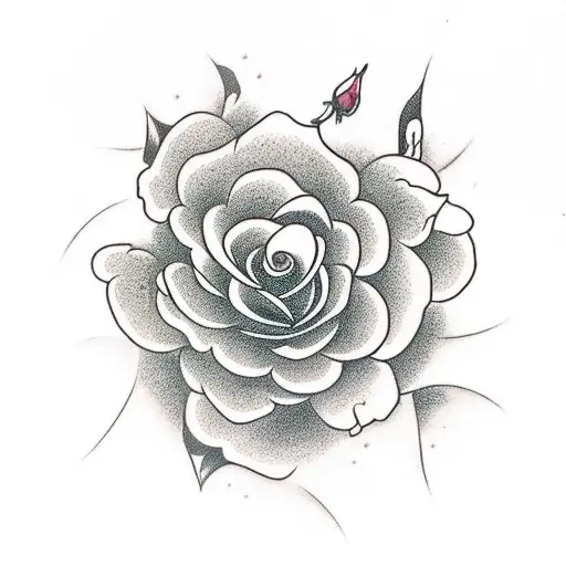 gothic rose tattoo design idea
