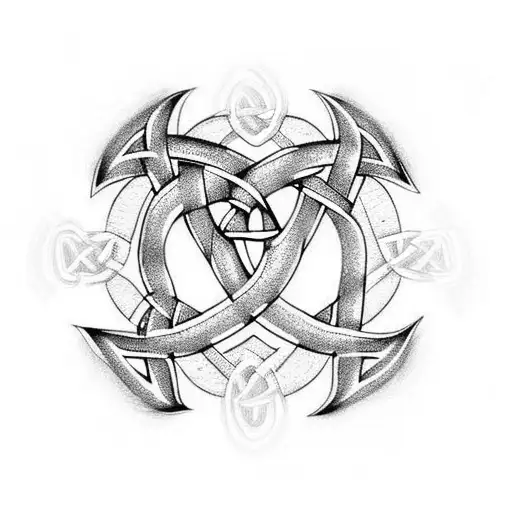 celtic knot with heart tattoo design idea